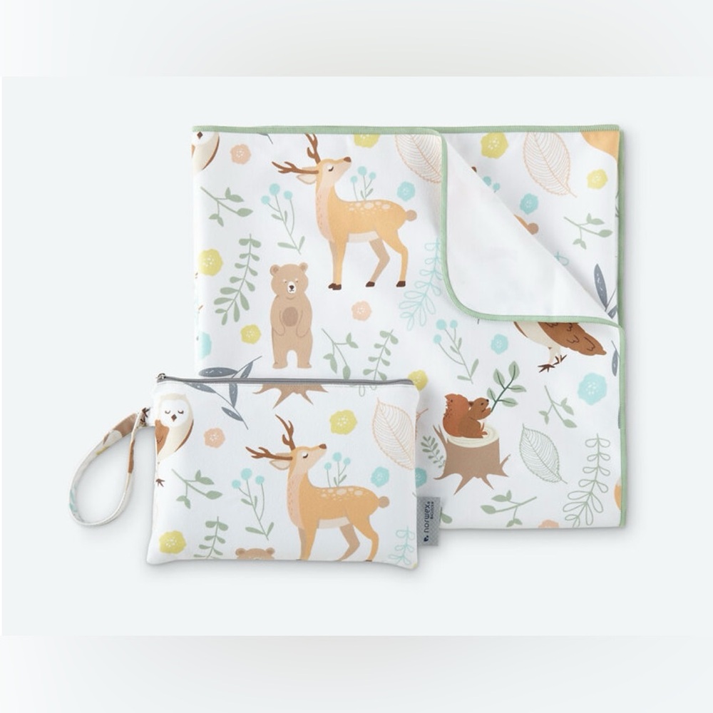Norwex All-Around Kids Blanket and Carry Pouch - Woodland Animals